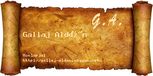 Gallaj Aldán névjegykártya
